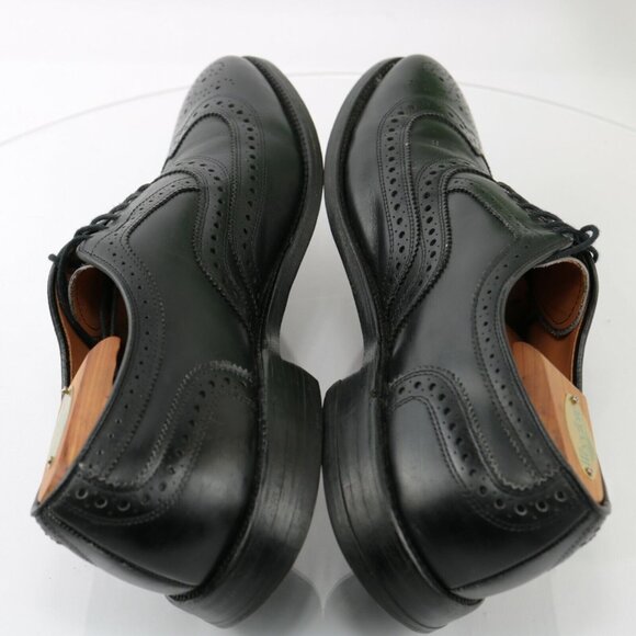 Allen Edmonds Mens McAllister Oxford Size 9.5 C Black Leather Dress Shoe Wingtip - Picture 9 of 12